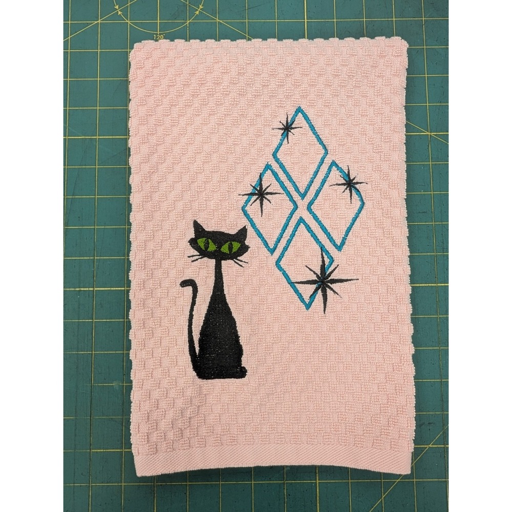 Mid Mod Cat Retro Mid Century Modern Atomic Kitchen Bath Hand Bar Towel